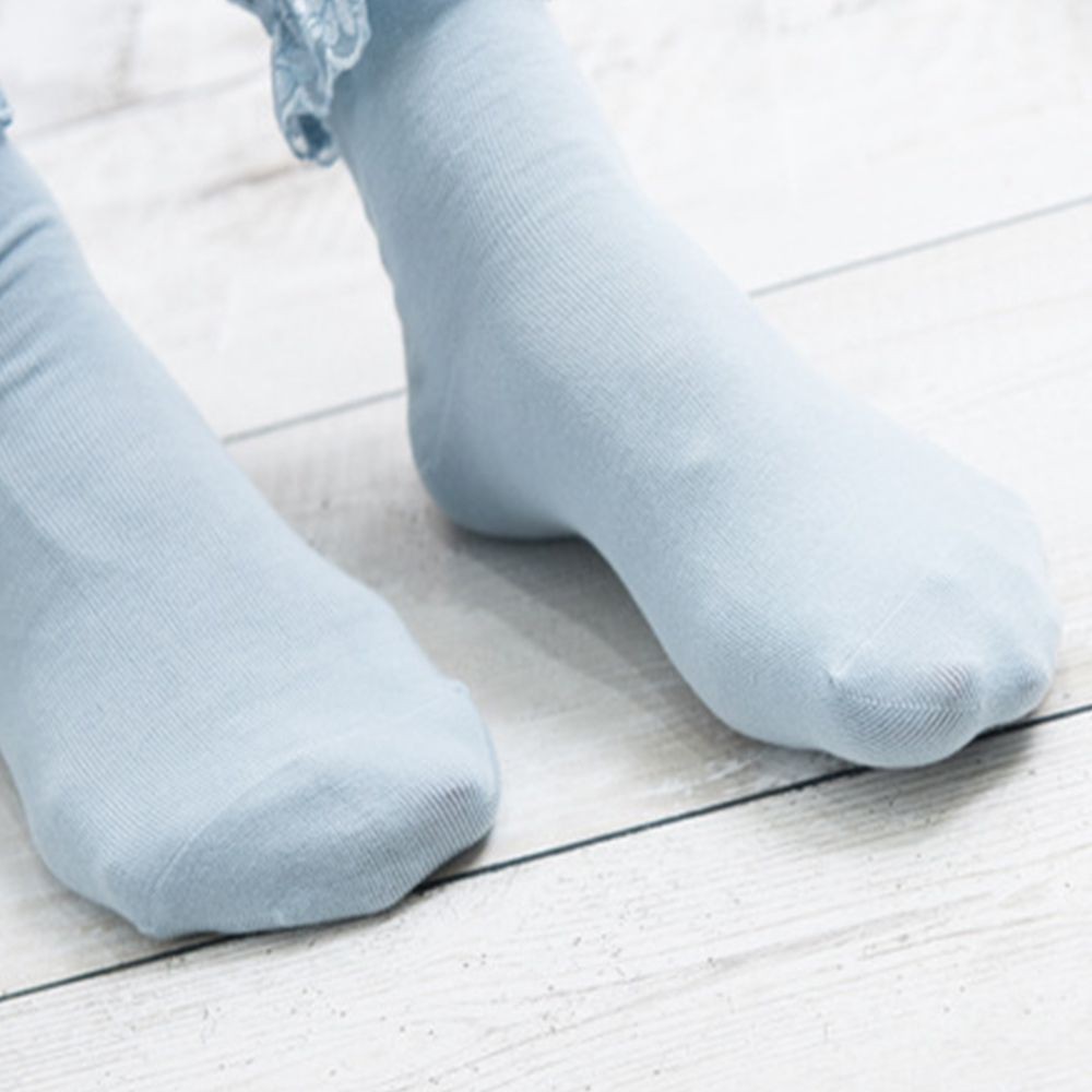 Vớ cotton màu trơn phối ren nữ tính