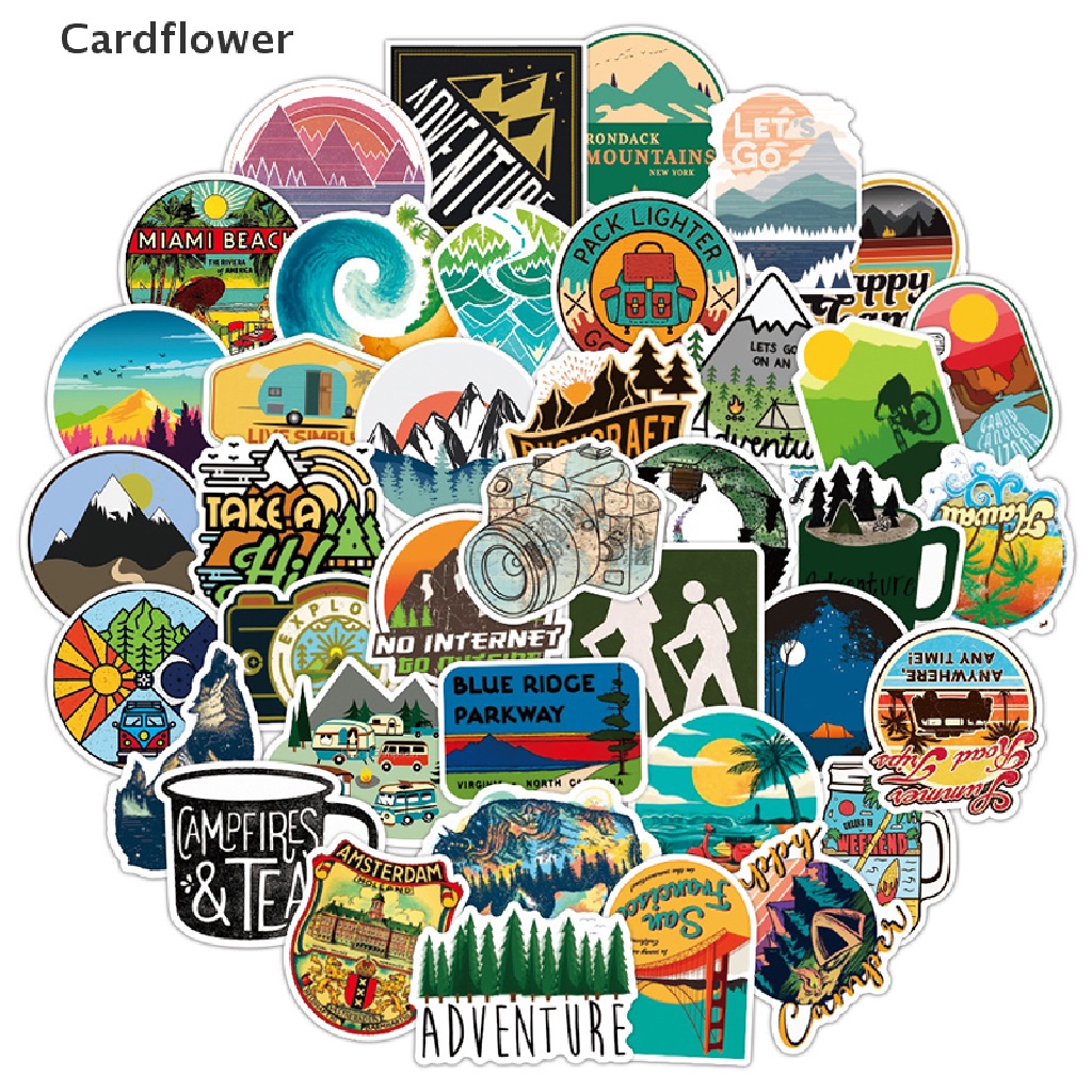 Bộ 50 Miếng Dán Trang Trí Chống Thấm Nước Dành Cho Đi Du Lịch