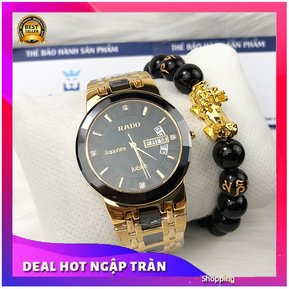 Đồng Hồ Mam Dây Đá Sapphire Ceramic Lịch Thứ Ngày + Thẻ Bảo Hành