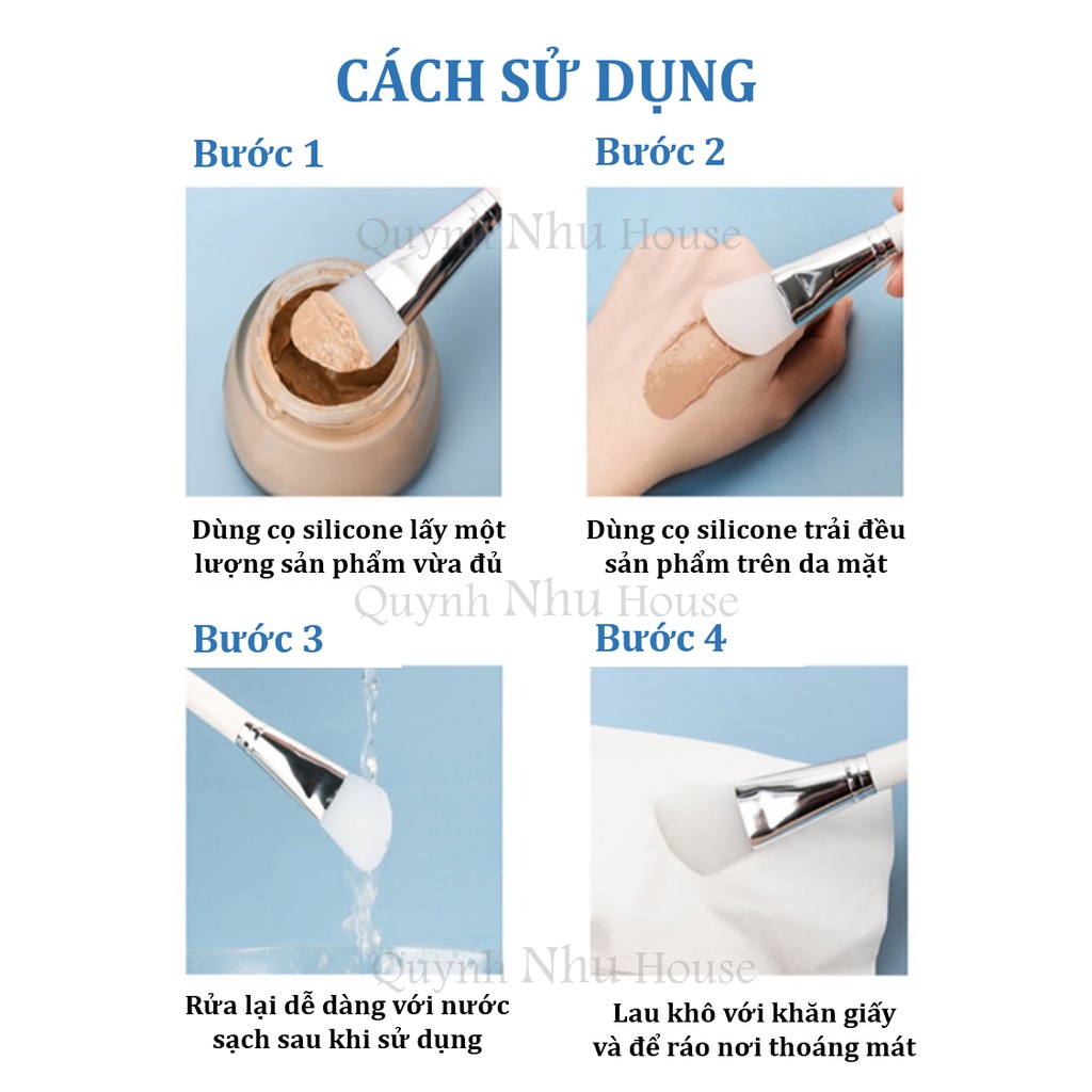 (Hàng mới về) Cọ đắp mặt nạ silicone tay cầm trong suốt, an toàn, tiết kiệm mỹ phẩm