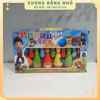 Bộ đồ chơi Bolling chủ đề chó cứu hộ cho bé gồm 10 chai bolling và 2 bóng ném