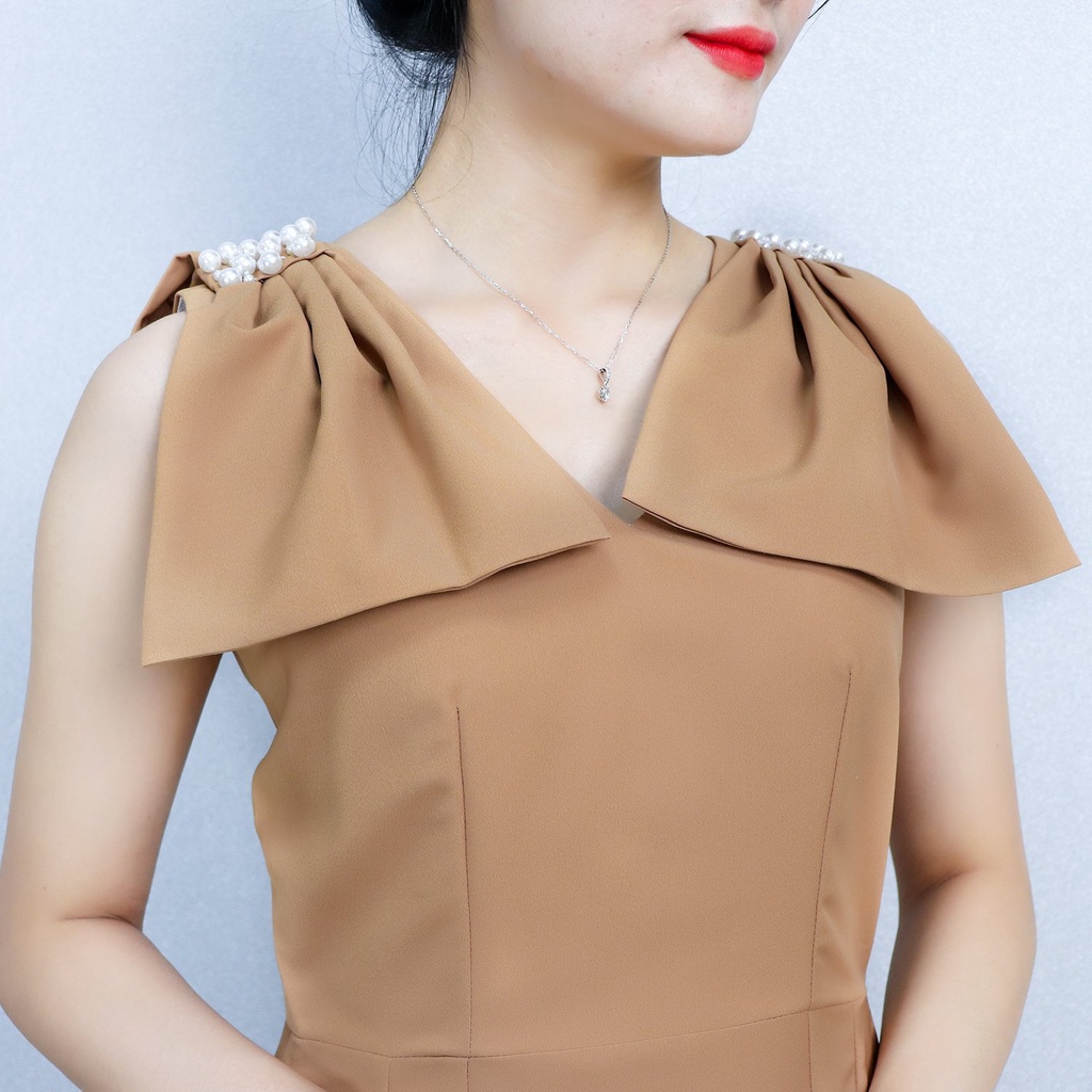 (XẢ KHO) Đầm Thiết Kế Dự Tiệc Công Sở Sang Trọng Bigsize AMYRA , Thiết Kế Dáng Xòe Tay Nơ Cao Cấp Đi Làm Đi Tiệc DA198