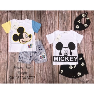 Các mẫu bộ Mickey cho bé trai xuất xịn cực đẹp Zara, Hm
