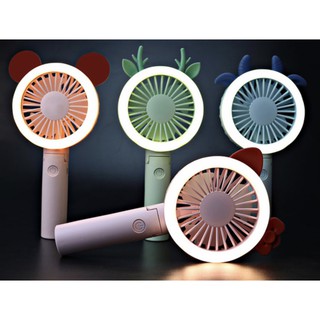 Quạt cầm tay mini có đèn Led cổng sạc USB tiện lợi