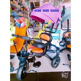 XE ĐẨY 3 BÁNH GHẾ DA CHO BÉ