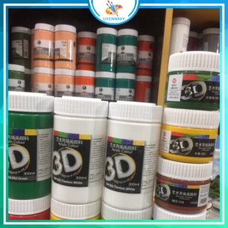 Combo 5 màu acrylic 3D 300ml , 1 nhũ đồng 300ml