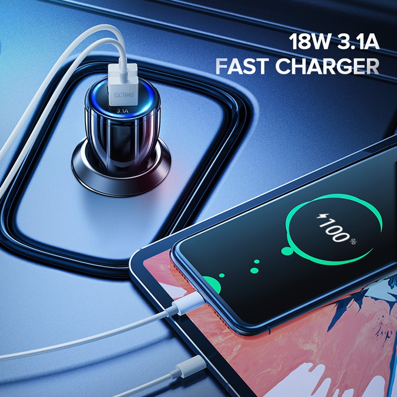 Tẩu Sạc Điện Thoại Nhanh 2 Cổng USB 3.0 12V 24V QC3.0 Cho Xe Hơi