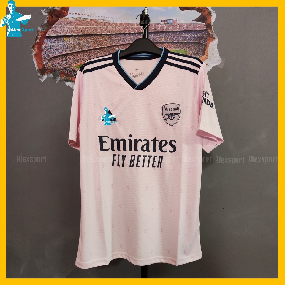 LOGO THÊU Bộ Quần Áo Bóng Đá CLB Arsenal màu Hồng BẢN ĐẸP 22-23 - Alex Sport