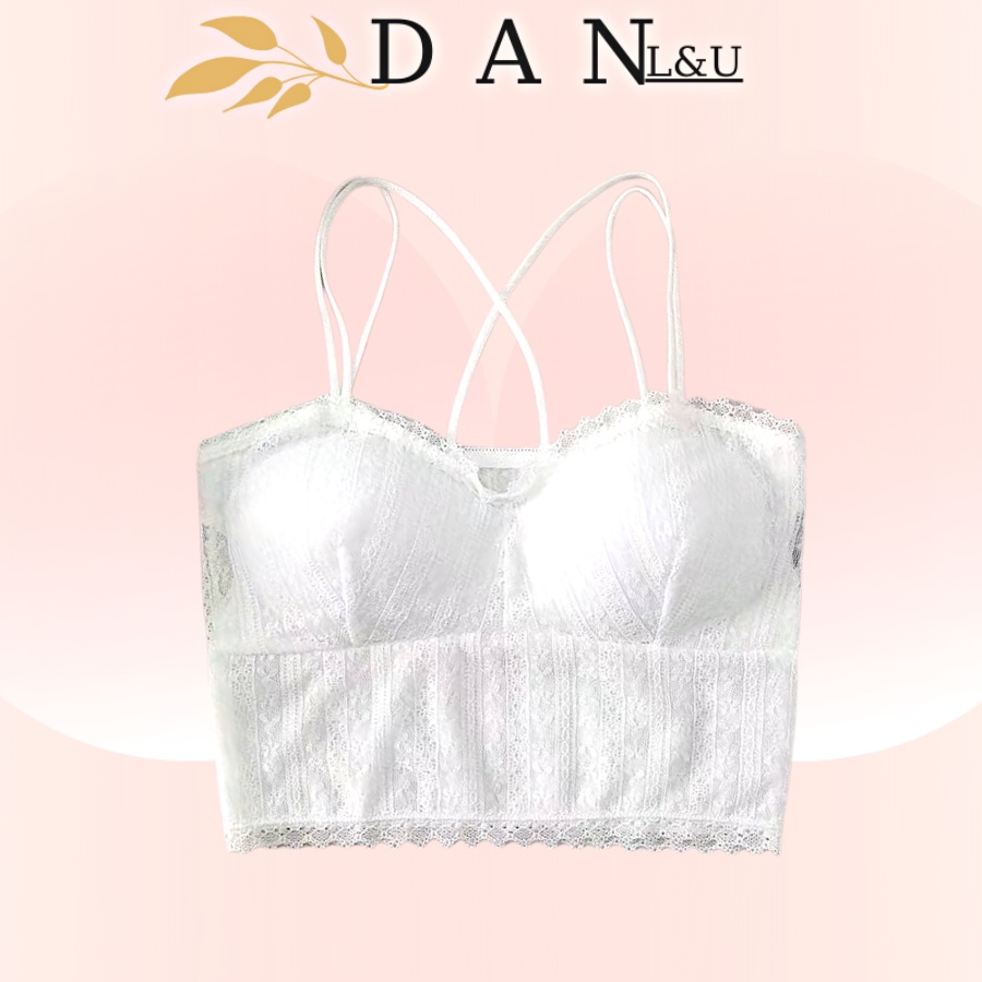 Áo Ngực Croptop Đan Dây Sexy Chất Ren Mềm Mại Đệm Mút Nâng Ngực DAN L&amp;U 9919