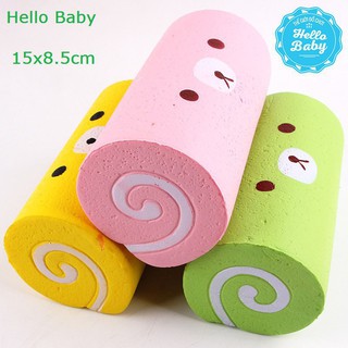  zJumbo Squishy - Bánh cuộn màu hồng (15x9cm)t (xả bán)  Jpro