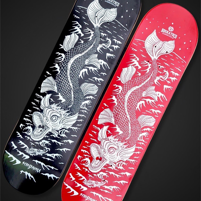 Mặt Ván Trượt Skateboard Cao Cấp Châu Âu - BDSKATECO SEBAS LEVIATAN RED DECK 8.0