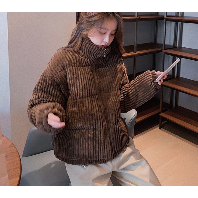 Áo phao nữ Áo phao nhung dáng ngắn hàng QC loại 1 (Hồng Phúc-Tổng kho hàng QC)