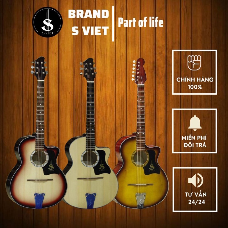 Đàn guitar tân cổ phím lõm chất lượng giá rẻ chính hãng S Việt mã C01