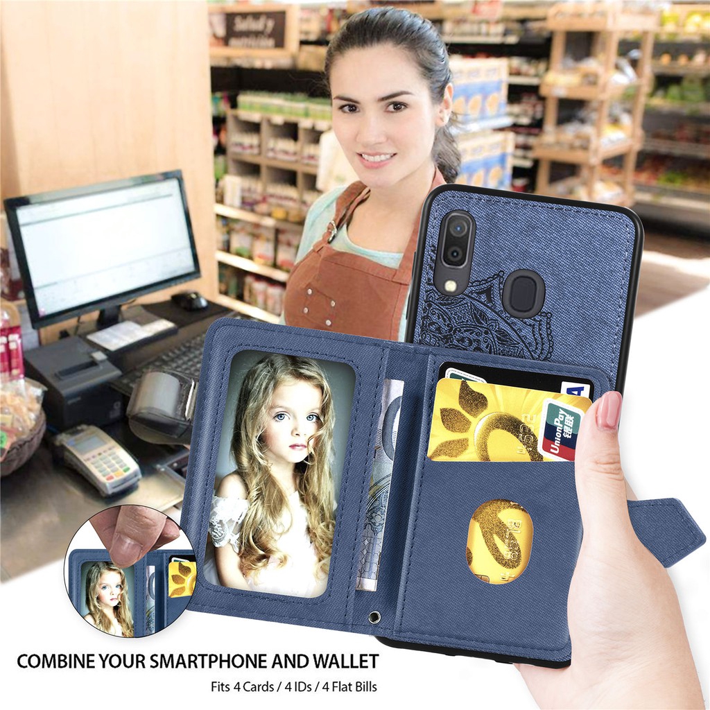 Ốp điện thoại lưng da PU có khe giữ thẻ và giá đỡ cho Samsung Galaxy A10 A10S A20S A30 A30S A50s A50 A40 M21/M30S M31 | BigBuy360 - bigbuy360.vn