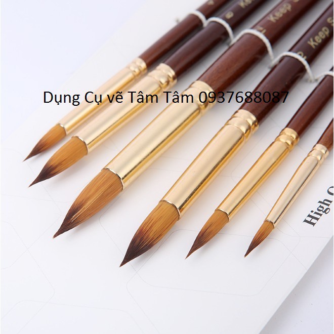 [ TÂM TÂM ]-Bộ cọ đầu tròn Keep Smiling 6 cây mã 6120R-