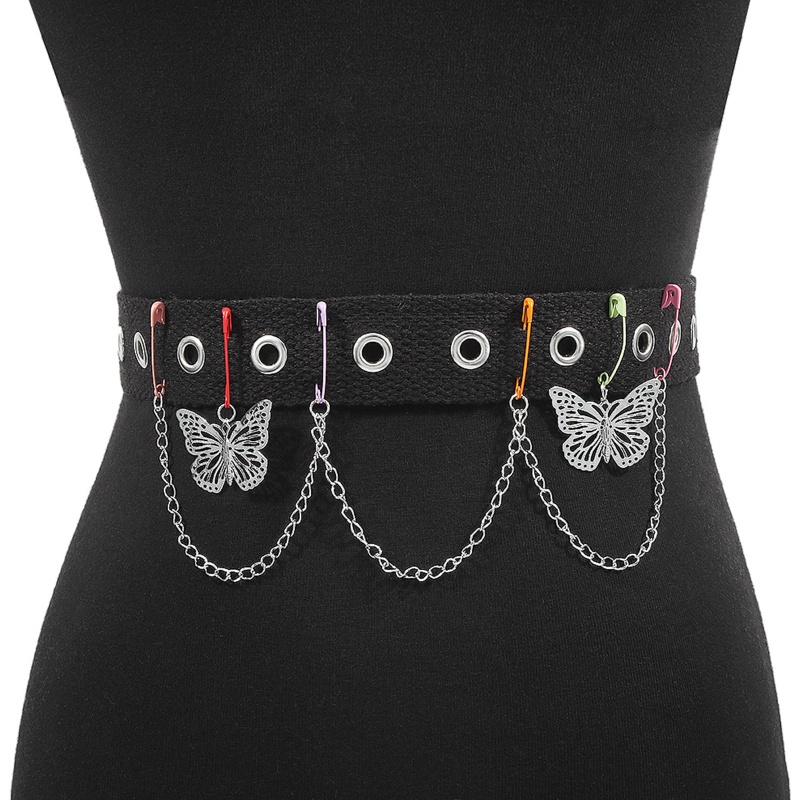 Dây Thắt Lưng Màu Đen Với Mặt Hợp Kim Gợi Cảm Thời Trang