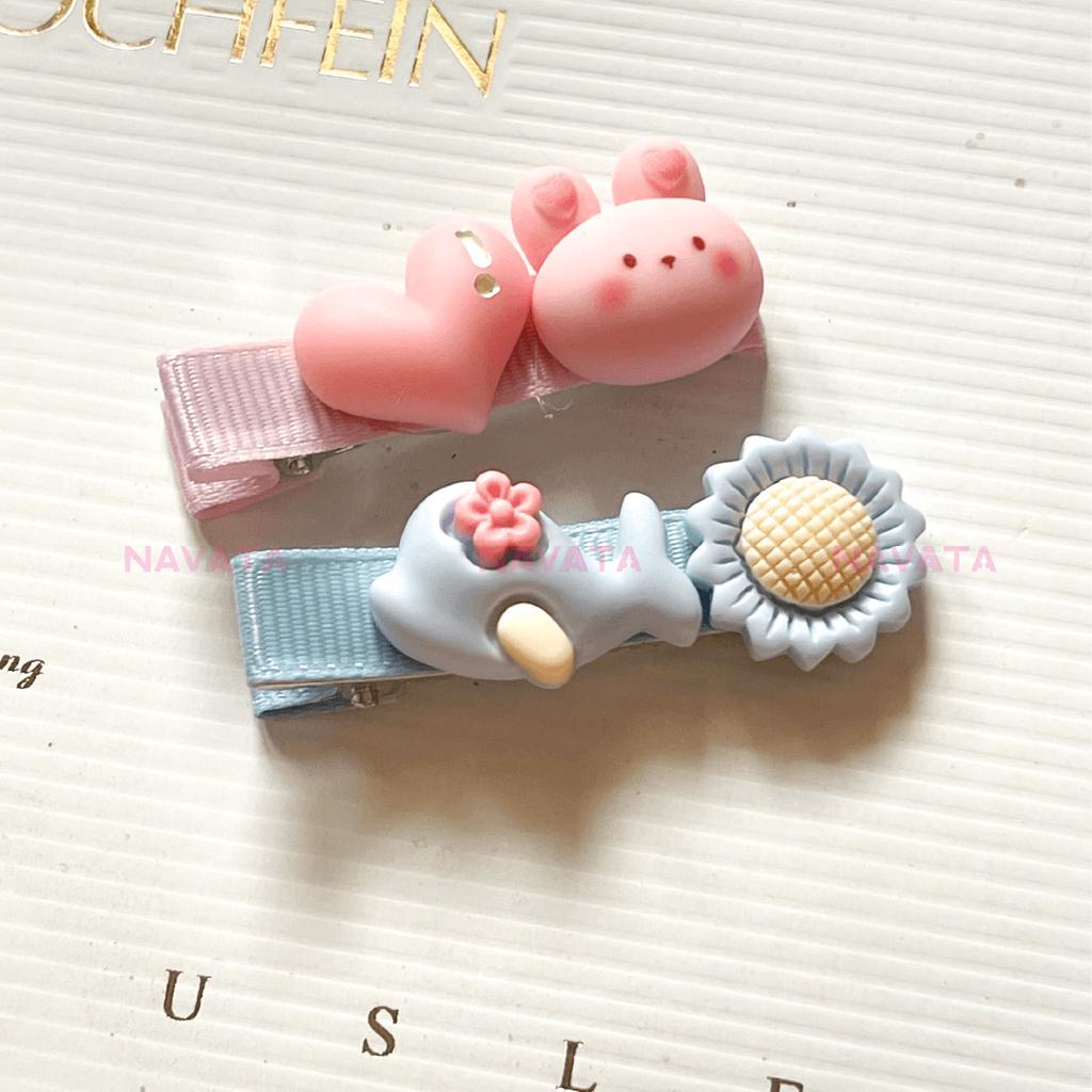 Nguyên liệu làm kẹp tóc DIY vớ charms tự chọn, tự làm kẹp tóc dễ thương nguyên set (đã bao gồm kẹp tóc)