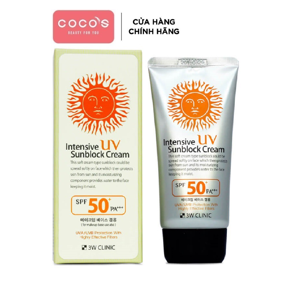  Kem chống nắng 3w Clinic Intensive UV Sunblock Cream SPF 50 Pa+++ 70ml