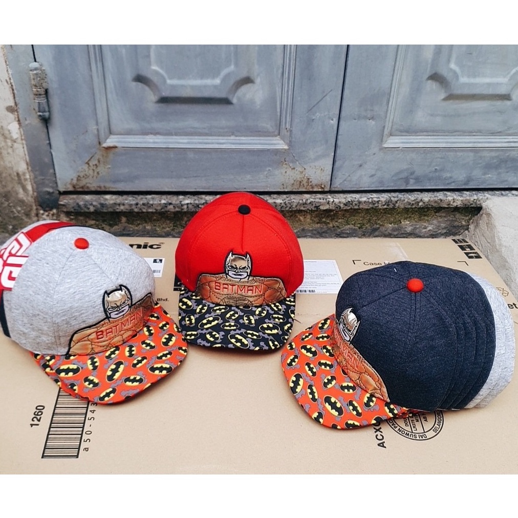 Mũ lưỡi trai cho bé 2-8 tuổi thêu Nhện cho bé có tăng đơ- BATMAN