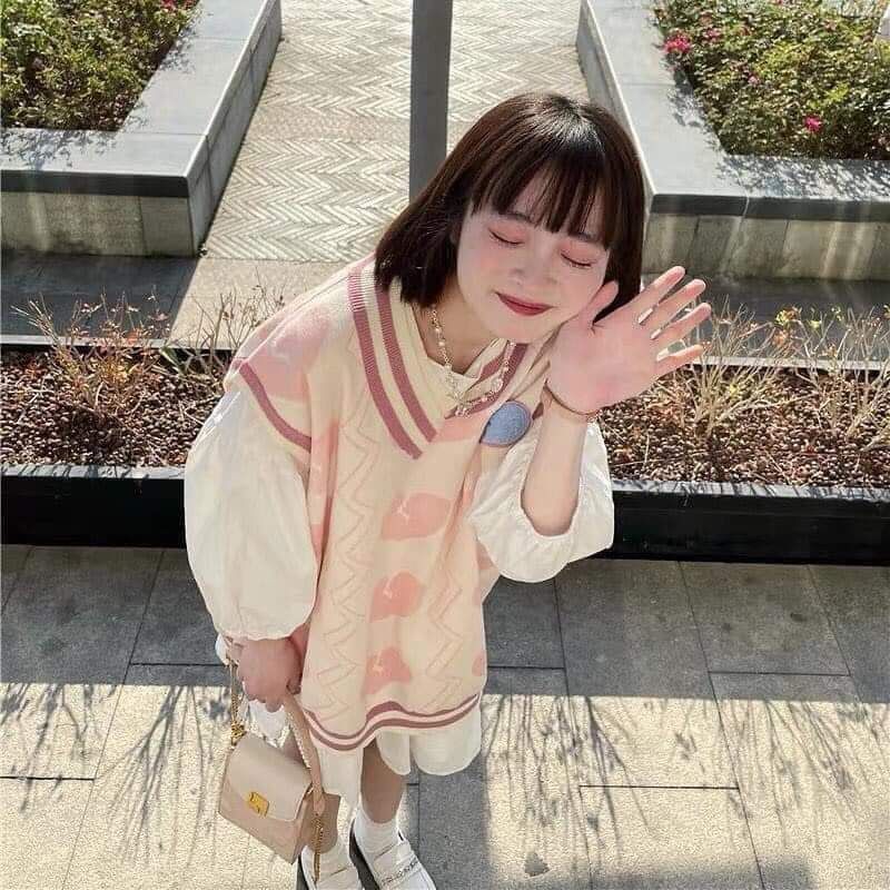 Váy Phối Tim Siêu Cute, Váy Baby Doll Nữ