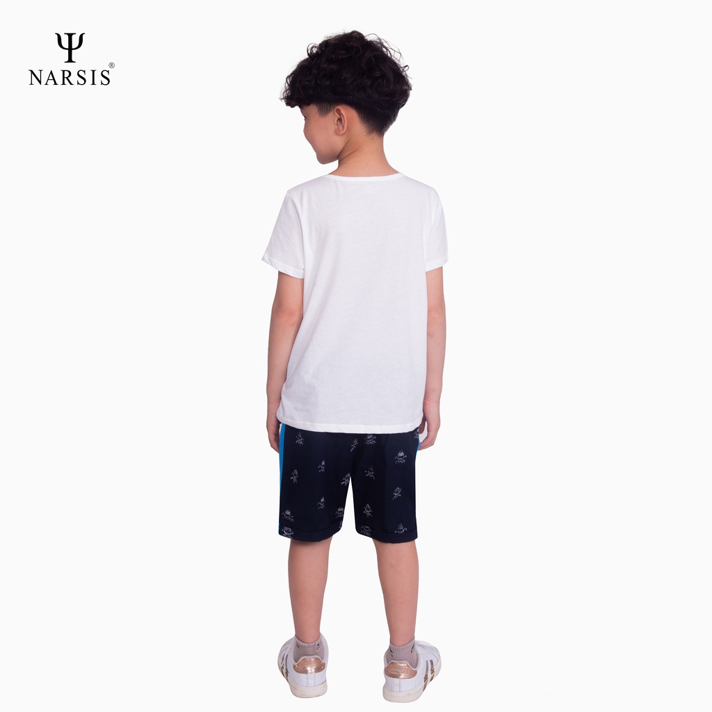 Áo phông bé trai Narsis KD0015 chất Cotton màu trắng in họa tiết Người Nhện