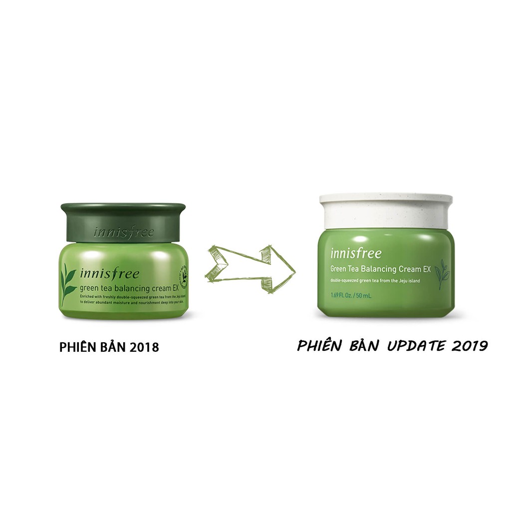 [New] Kem Dưỡng Da Trà Xanh Innisfree Green Tea Balancing Cream EX [Coco Shop]