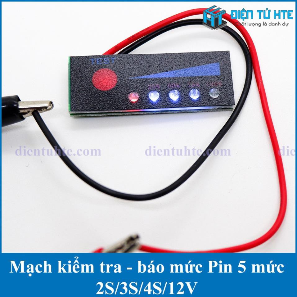 Mạch kiểm tra báo mức Pin Lithium 2S/3S/4S/12V Acquy [HTE Quy Nhơn CN2]