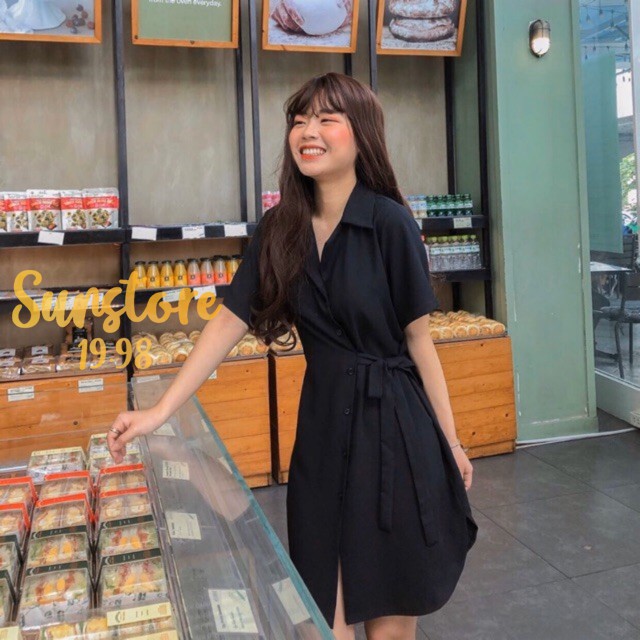 Đầm dáng xòe cổ chữ v xinh thắt nơ một bên eo Pilly dress | BigBuy360 - bigbuy360.vn