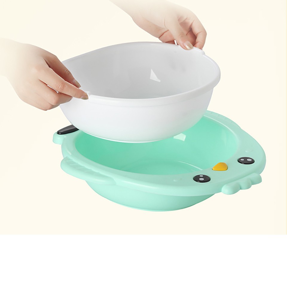 Chậu rửa mặt 2in1 hình chim cánh cụt siêu cute cho bé