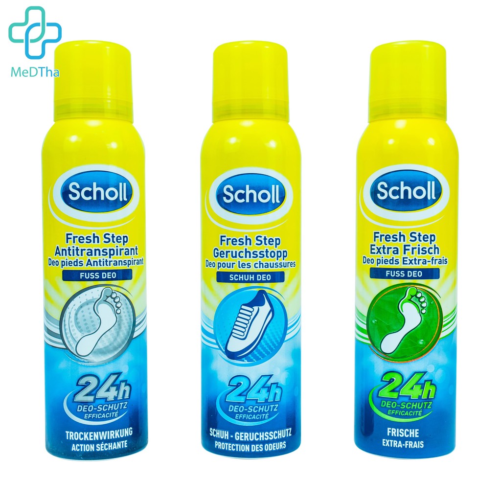 Xịt Khử Mùi Hôi cho Giày và Chân Scholl Fresh Step lọ 150 ml [Hàng nội địa Authentic Đức]