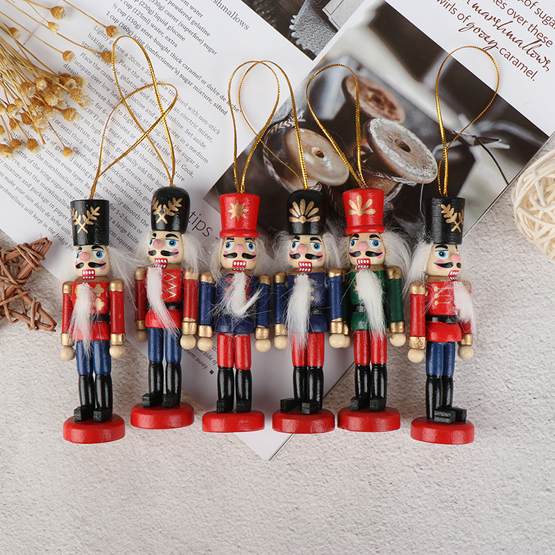 1 Đồ Chơi Trang Trí Giáng Sinh Hình Chú Lính Nutcracker Bằng Gỗ 10cm