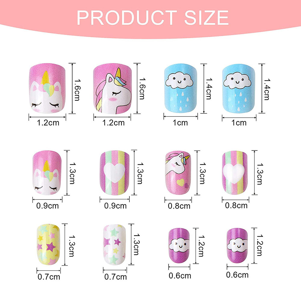 [Hàng mới về] Set 24 Móng Tay Giả Xinh Xắn Cho Bé Gái