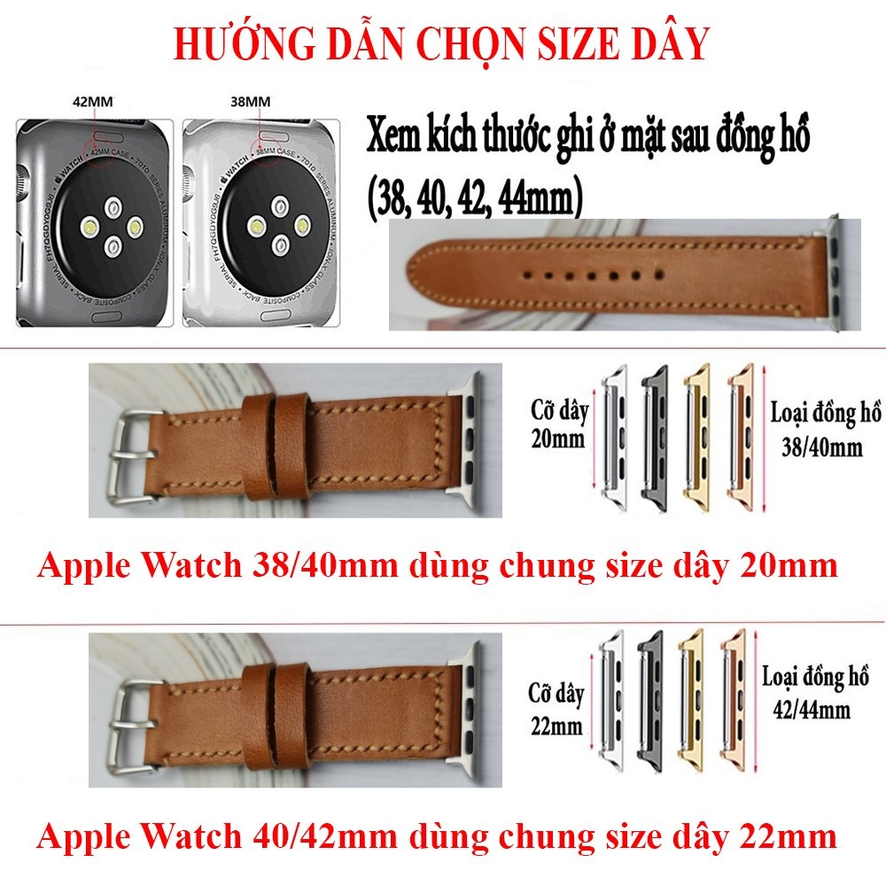 Dây Apple Watch Vnstrap dây đeo đồng hồ Apple Watch series 3 4 5 6 7 se da thảo mộc 38mm 40mm 42mm 44mm iwatch Vachetta