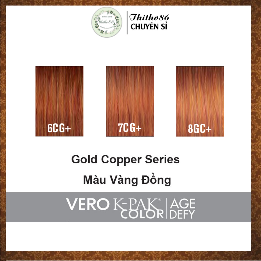 Golden Copper Series GC/CG - Màu nhuộm phủ bạc thời trang JOICO Vero K-Pak Color Age Defy (Tông màu đồng ánh vàng )