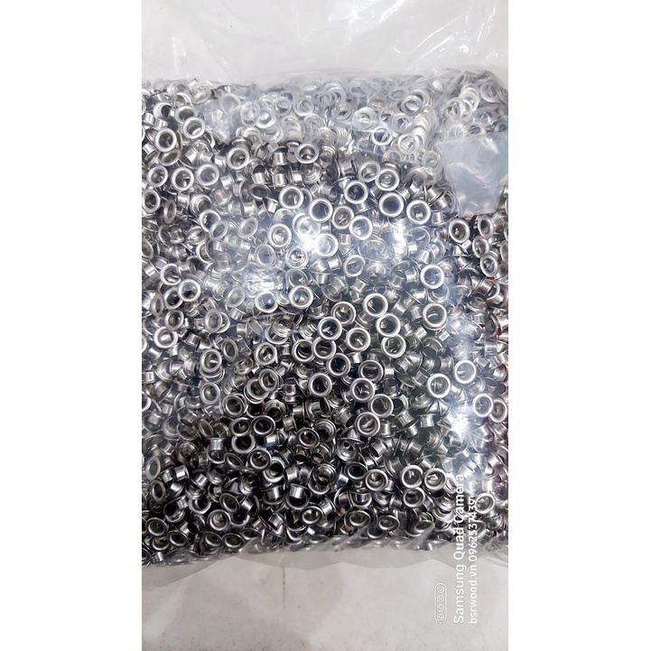 Khoen ore 4mm Khuy mắt cáo bấm túi giấy, thẻ tag Bằng sắt xi Màu bạc Túi 1kg (có / không long đền) Bán sỉ