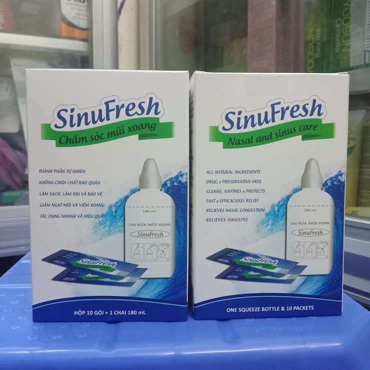 Bình rửa mũi SinuFresh tặng kèm 10 gói muối