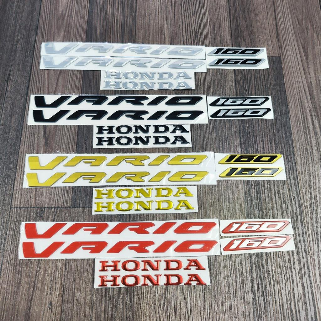 COMBO 03 bộ cặp tem chữ nỗi mẫu ZIN VARIO đời 160, cặp chữ số 160 và cặp chữ HONDA độ màu