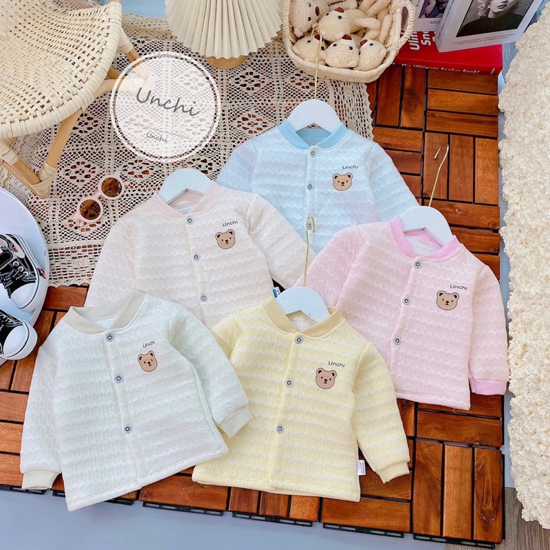 Giảm 20K ĐƠN Áo Uchi khoác nỉ trần bông Uchi cao cấp cho bé trai bé gái 5-15kg
