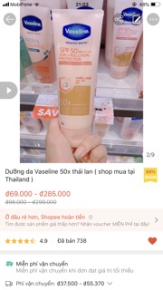 [authentic nội địa] Dưỡng trắng da vaseline thái lan