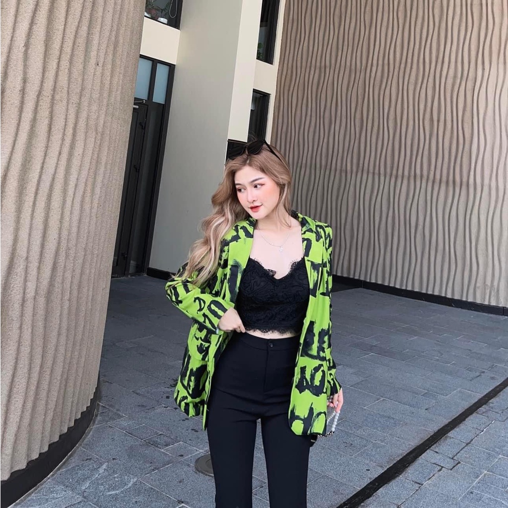 Áo blazer vest họa tiết chữ dáng thụng siêu hot TH279 | BigBuy360 - bigbuy360.vn