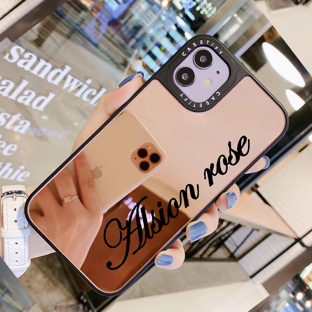 Ốp Điện Thoại Tráng Gương In Tên Thương Hiệu Diy Cho Iphone 11 12 6s 6 8 7 Plus X Xs Max Xr 12