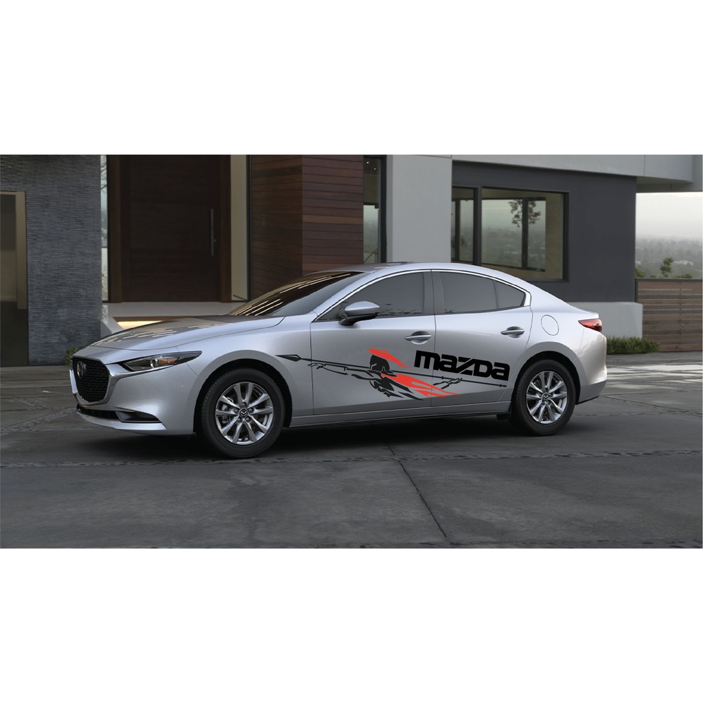Tem xe Mazda 3 dán 2 bên sườn - tem xe ô tô giá rẻ hà nội