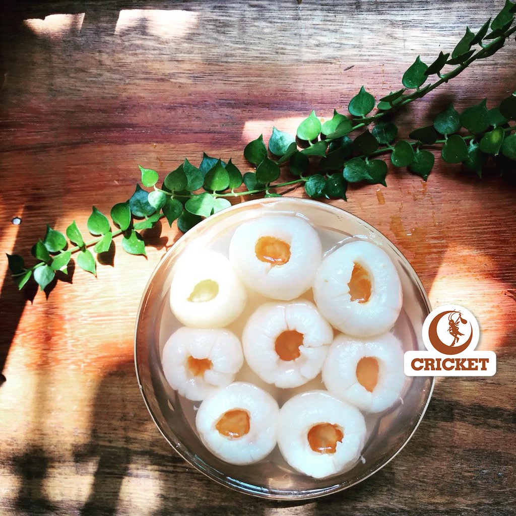 Vải thiều nước đường (Lon 565g) Đặc sản Hưng Yên Nguyên liệu pha chế