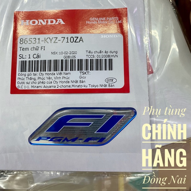 TEM FI-PGM FI NỔI MÀU XANH CHÍNH HÃNG HONDA