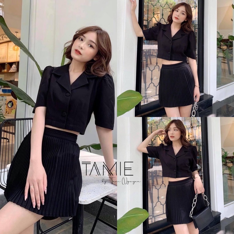 Quần Váy Dập ly nhuyễn Xẻ vạt TAMIEclothing