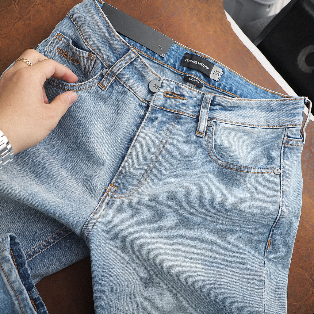 Quần Jean Nam Skinny Green Torn Pock , Chất Jean Cotton Pha Spandex Thoải Mái , QJ004119 ,SOMEHOW