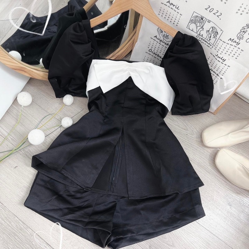 SET PELUM NƠ NGỰC TAY BỒNG XẺ TRƯỚC + QUẦN SHORT
