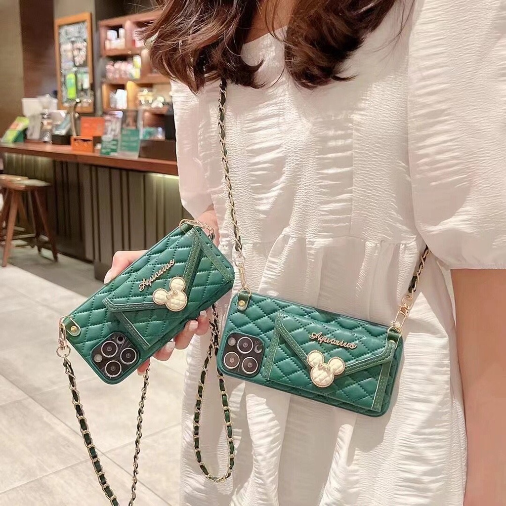 Ốp Điện Thoại Dạng Ví Có Dây Đeo Chéo Cho iPhone 12 pro max 11 pro max 13 pro max 11