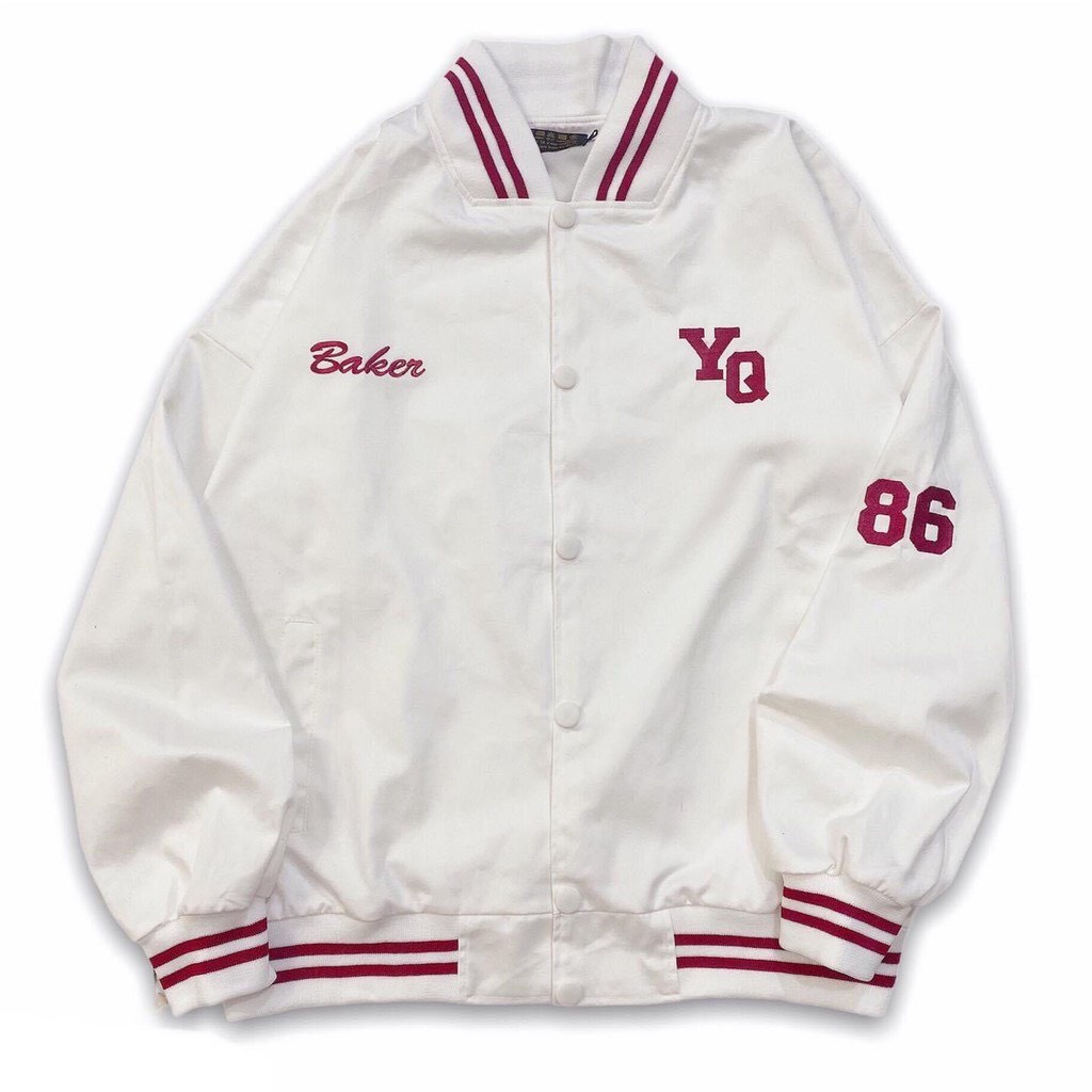 Áo Bomber Nam Nữ Unisex - Áo Khoác Bóng Chày Ulzzang Thêu YQ - 2 lớp dày dặn - Chất Kaki Cúc Bấm - Trẻ Trung Năng Động