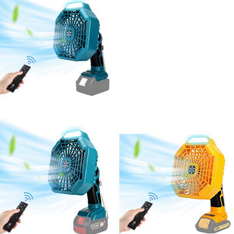 Quạt Cắm Trại Dạng Đứng Chạy Pin Lithium 18V Kèm Đèn